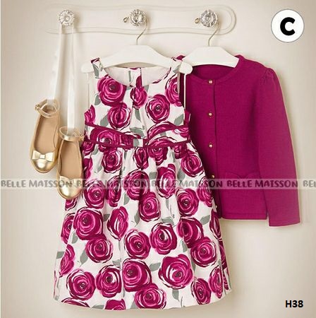 setelan dress cardigan anak import